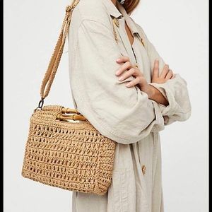 Free People Straw Clutch Crossbody Purse